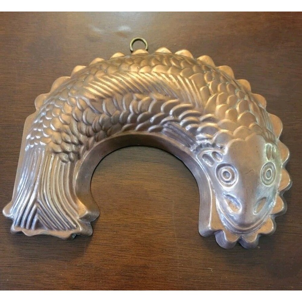 Vintage Copper Fish Mold Made In England